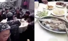 Mặc tuyết rơi trắng đầu, người Trung Quốc vẫn thản nhiên ăn cỗ