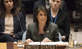 Đại sứ Mỹ tại Liên Hợp Quốc Nikki Haley. Ảnh: AFP