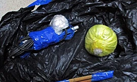 Số thuốc, kíp nổ và dây điện ông Hường cất giấu trong nhà. Ảnh: Công an cung cấp