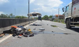 Hiện trường vụ tai nạn. Ảnh: Pháp luật TP Hồ Chí Minh