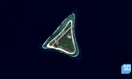 Hình ảnh vệ tinh trước đây của hòn đảo Esanbe Hanakita Kojima.