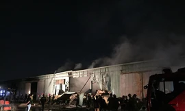 Hiện trường vụ hoả hoạn xảy ra vào chiều 26/2.