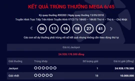 Kết quả xổ số Vietlott ngày 13/5 xác định một khách hàng trúng giải jackpot trị giá gần 25 tỷ đồng.
