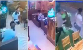 Hai thanh niên ngoại quốc bỏ trốn sau khi ăn uống no nê.