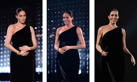 Công nương Meghan mang bầu vẫn quá đỗi gợi cảm với đầm lệch vai