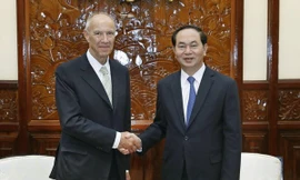 Chủ tịch nước Trần Đại Quang tiếp Tổng Giám đốc Tổ chức Sở hữu trí tuệ thế giới, ông Francis Gurry, vào chiều 21/3/2017. (Ảnh: Nhan Sáng/TTXVN) 