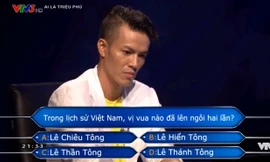 Người chơi Nguyễn Hữu Lợi trong câu hỏi quyết định số 13.
