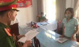 Đối tượng Nguyễn Thị Hạnh. Ảnh CA