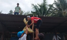 Người dân Quảng Nam cấp tập chằng chống nhà cửa chạy bão Noru