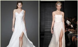 Váy cưới xẻ tà cho cô dâu chân thon