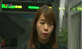 BTV Diệp Chi nói lời xin lỗi trên VTV3. Ảnh cắt từ clip.