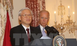 Tổng Bí thư Nguyễn Phú Trọng dự Chiêu đãi của Chính quyền Hoa Kỳ do Phó Tổng thống Hoa Kỳ Joe Biden chủ trì. Ảnh: Trí Dũng/TTXVN.