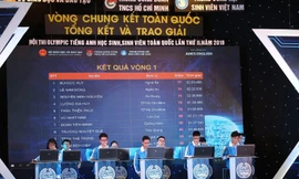 Các thí sinh tranh tài tại vòng chung kết bảng học sinh. Ảnh: Bảo Anh