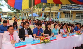 Các đại biểu tham gia lễ tổng kết chương trình "Mizuiku - Em yêu nước sạch" năm 2018