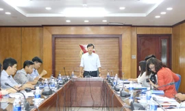 Anh Lê Quốc Phong, Bí thư thứ nhất T.Ư Đoàn, Chủ tịch Hội Sinh viên Việt Nam phát biểu tại Hội nghị.