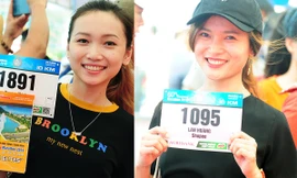 Nhiều bóng hồng tham gia trành tài đường chạy Tiền Phong. Ảnh: Tường Kha