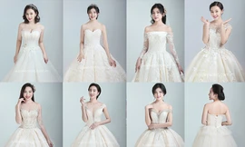 Quỳnh Cool và 'hai cô gái trong Thành phố' khoe váy cưới 2019