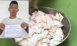 Đối tượng và tang vật vụ án Ảnh: BPMC