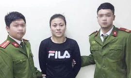 Chử Lê Mỹ Hoa tại cơ quan công an.