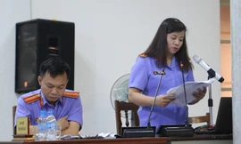 Đại diện VKSND TP Hà Nội giữ quyền công tố tại tòa.