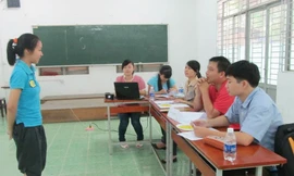 Sinh viên ĐHKHXH&NV TPHCM thi tuyển tham dự SV 2012. Ảnh: Thái Việt