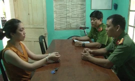 Đối tượng Dung tại cơ quan công an 