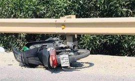 Hiện trường vụ tai nạn giao thông làm hai người thương vong.