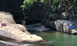 Khu vực suối bé B.A gặp nạn, sau đó tử vong