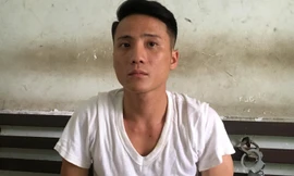 Trọng đầu thú sau khi gây án.