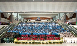 Toàn cảnh không khí phiên làm việc thứ nhất Đại hội Đoàn toàn quốc lần thứ XII