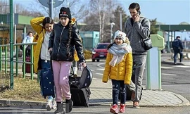 Một điểm tiếp nhận người Việt từ Ukraine sang Romania. Ảnh: Đại sứ quán Việt Nam tại Romania 