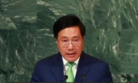 Phó Thủ tướng Phạm Bình Minh phát biểu trước Đại hội đồng Liên Hợp Quốc ngày 24/9. (Ảnh: VGP)