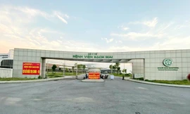 BV Bạch Mai cơ sở 2 tại Hà Nam là nơi đang tiếp nhận và điều trị bệnh nhân mắc COVID-19 từ BV Bệnh Nhiệt đới TƯ chuyển đến. Ảnh: Mai Thanh