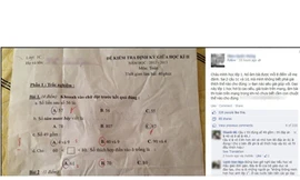 Bài kiểm tra Toán lớp 1 "dậy sóng" trên Facebook