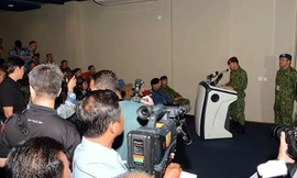 Tư lệnh Quốc phòng Brunei phát biểu khai mạc diễn tập. 