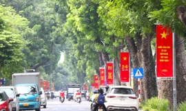 Đường phố Hà Nội rực rỡ cờ hoa chào mừng Quốc khánh 2-9