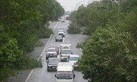 Hà Nội: Đại lộ Thăng Long ngổn ngang sau bão số 3