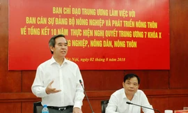 Ủy viên Bộ Chính trị, Bí thư Trung ương Đảng, Trưởng ban Kinh tế Trung tương Nguyễn Văn Bình làm việc với Bộ NN&PTNT về tổng kết 10 năm Nghị quyết về tam nông