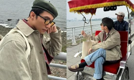 Sơn Tùng ngồi xích lô dạo Hồ Tây