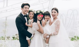 Ảnh cưới tuyệt đẹp của Giả Tịnh Văn với chồng kém 9 tuổi