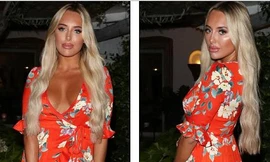 Amber Turner váy ngắn cũn, xẻ sâu siêu gợi cảm bên bạn trai