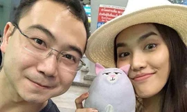 Lan Khuê và hôn phu John Tuấn Nguyễn. 