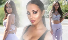 'Người đẹp sexy' khoe vòng 1 với áo nội y trên phố