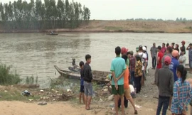 Hiện trường vụ chết đuối. Ảnh: Minh Anh. 