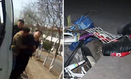 Zhang đau đớn khi biết nạn nhân chính là vợ và con trai mình. Ảnh: Mirror. 