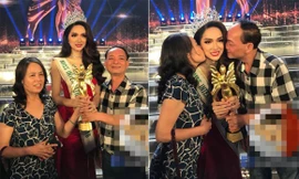 Mẹ Hương Giang Idol chia sẻ xúc động khi con gái đăng quang Hoa hậu