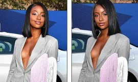 Nàng mẫu 9x Justine Skye diện mốt không nội y gợi cảm đi sự kiện
