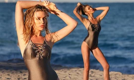 Abbey Clancy 'gây bão' khi chụp áo tắm, dáng đẹp như tượng ở Miami