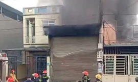 Cháy lớn tại khu nhà cho thuê ở Lào Cai