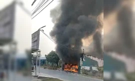 Cháy xưởng sửa chữa ôtô, nhiều tài sản bị thiêu rụi